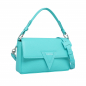 Preview: Shoulder bag made of grained calfskin turquoise